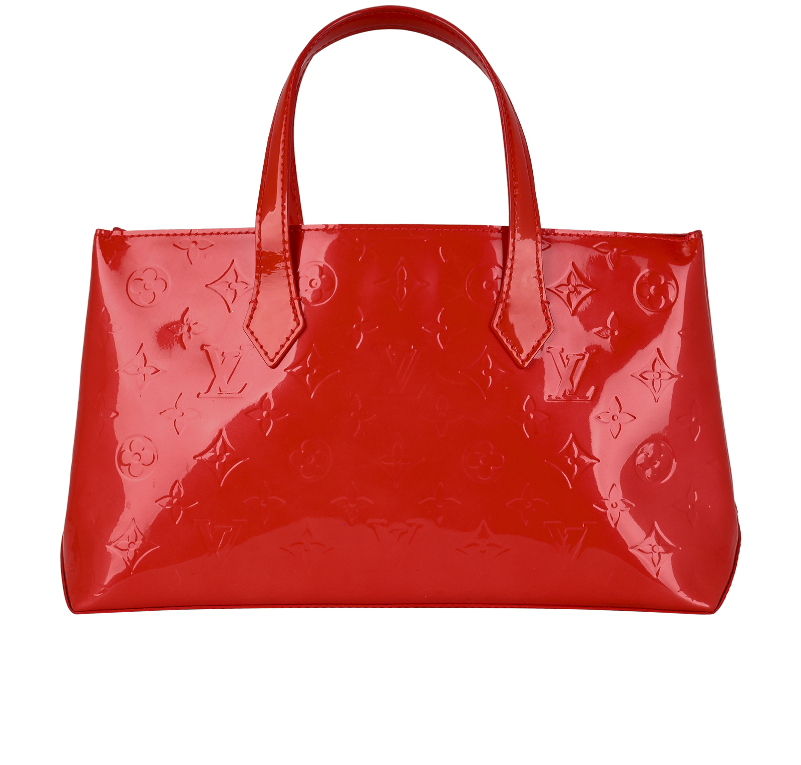 Wilshire Handbag, &pound;420, Handbags, Red, Patent Leather, Back view
